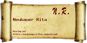 Neubauer Rita névjegykártya